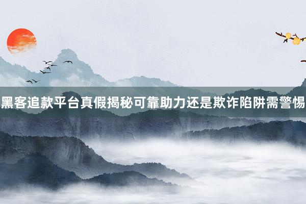 黑客追款平台真假揭秘可靠助力还是欺诈陷阱需警惕