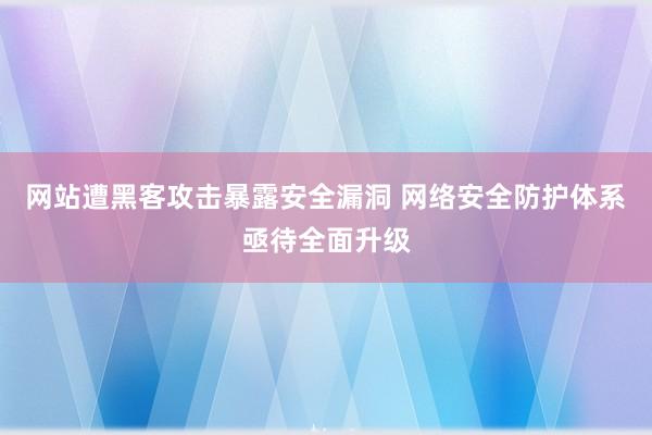 网站遭黑客攻击暴露安全漏洞 网络安全防护体系亟待全面升级